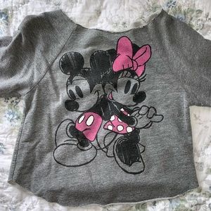 Disney Minnie & Mickey Cropped Long Sleeve